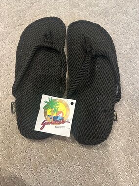 Men’s Gurkee’s Tobago Thong Rope Sandals Black Size 12.5–13 NWT